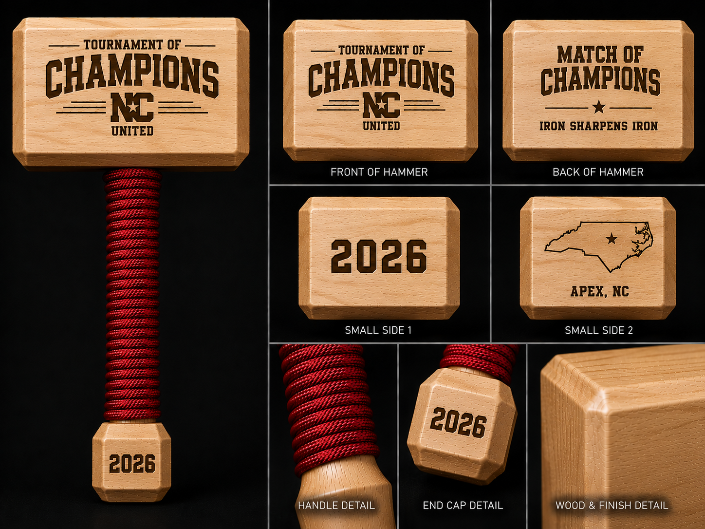 Tournament of Champions Match of Champions hammer award design
