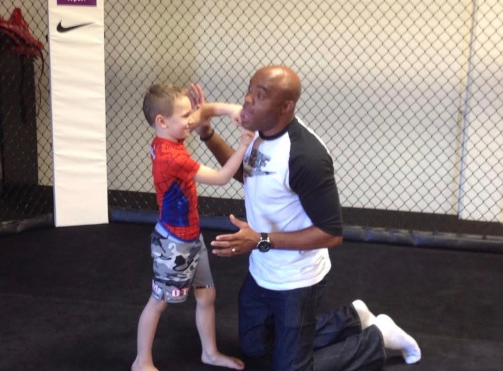 Caden Perry in the gym with Anderson Silva